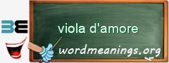 WordMeaning blackboard for viola d'amore